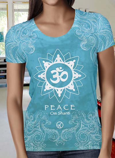 Om Shanti Peace Yoga Top by Sushila Oliphant